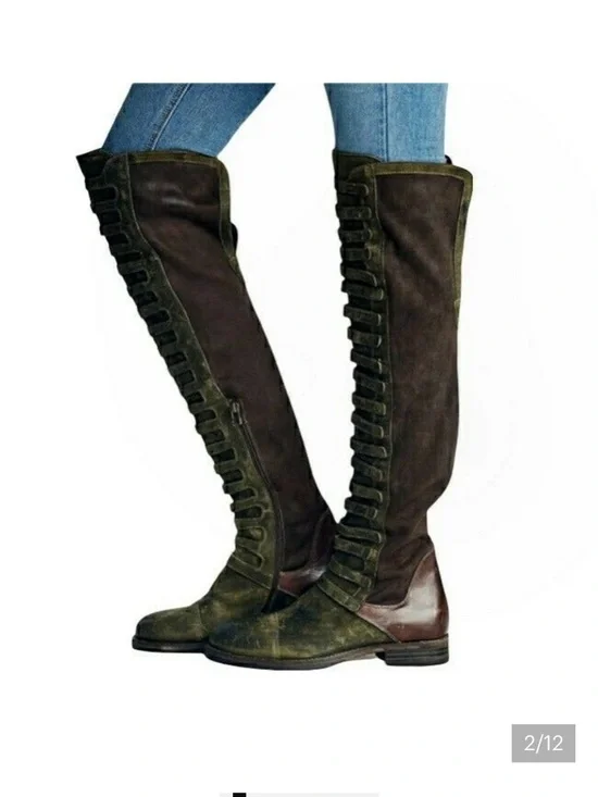 Free People Rare Black Forest Over the Knee-High Boot in Marrone Brown - Picture 7 of 10